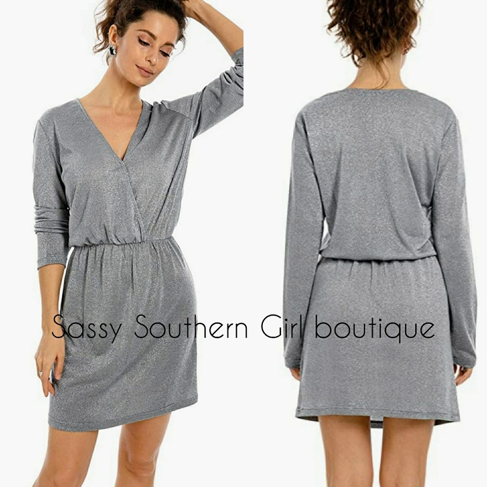 ⭐🆕Sexy Silver long sleeve dress